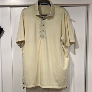 Greyson pale‎ yellow Polo Shirt Casual Comfort large